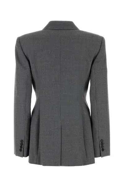 Givenchy Double-breasted Wool Structured Jacket Clothing In Gray
