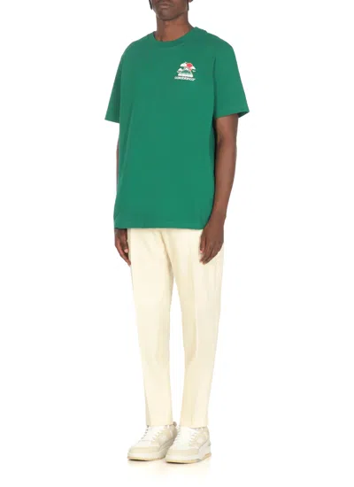 Casablanca Montagne Ondulee Crewneck T-shirt In Green