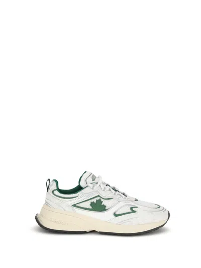 Dsquared2 Textured Mesh Sneakers Rubber Sole Pull Tab In White