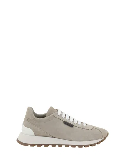 Brunello Cucinelli Sneakers Neutral, White In Gray