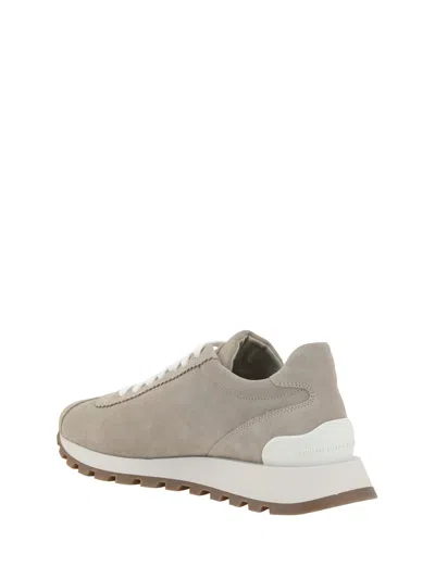 Brunello Cucinelli Sneakers Neutral, White In Gray