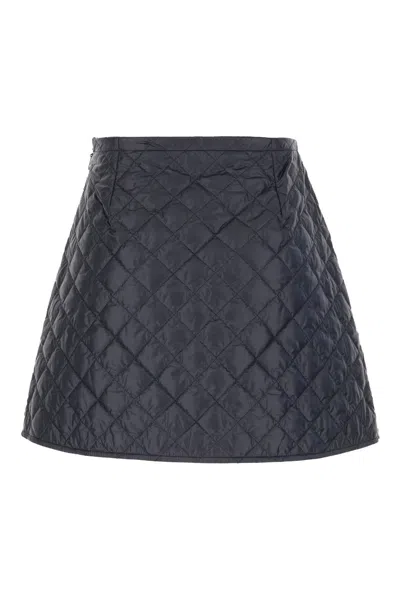Moncler Minigonna In Nylon Blu Notte Donna In Blue