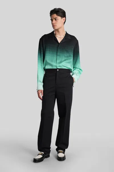 Casablanca 'ping Pong' Jacquard Silk Shirt In Green