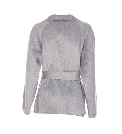 Liu •jo Belted Double-breasted Coat In Gray