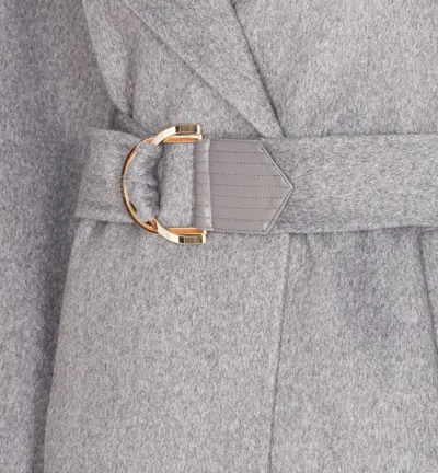 Liu •jo Belted Double-breasted Coat In Gray