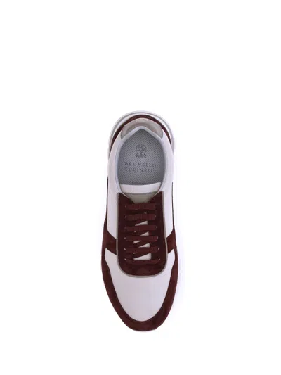 Brunello Cucinelli Leather Sneakers In Multi