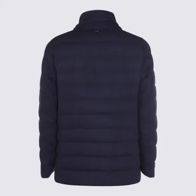 Herno Button Quilted Jacket In Blue