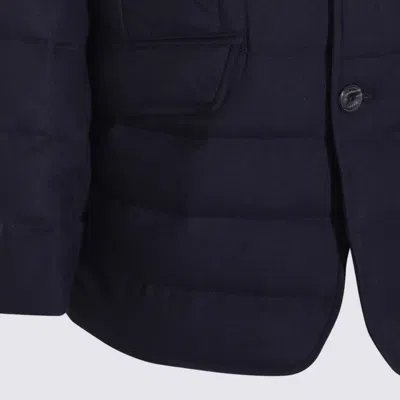 Herno Button Quilted Jacket In Blue