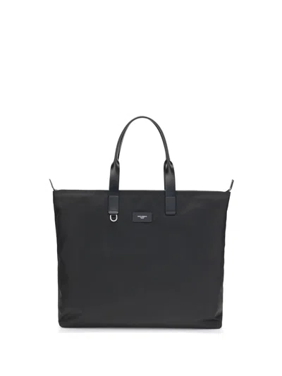 Dolce & Gabbana Zippered Tote Bag With Leather Handles In Black