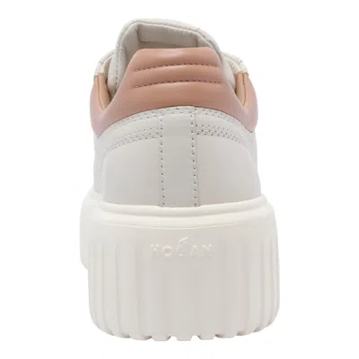 Hogan Chunky Platform Sneakers With Smooth And Textured Uppers In Neutral