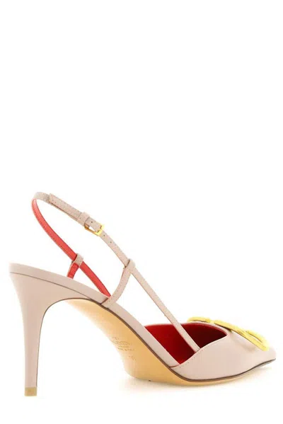 Valentino Garavani Vlogo Signature Leather Slingback Pumps In Animal Print