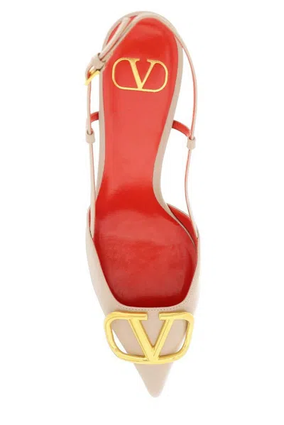 Valentino Garavani Vlogo Signature Leather Slingback Pumps In Animal Print