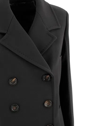 Max Mara Double-breasted Caban In Black