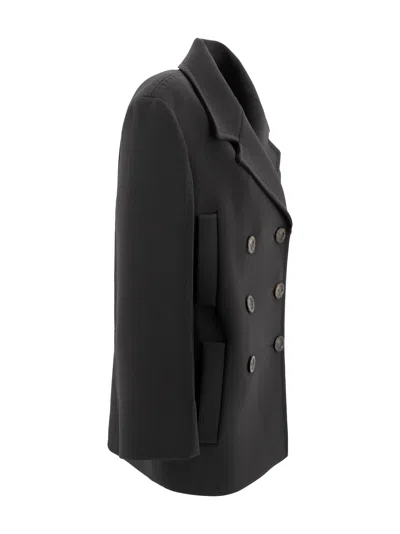 Max Mara Double-breasted Caban In Black