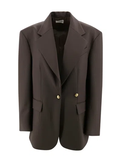 P.a.r.o.s.h Tailored Jacket With Button Detailing And Flap Pockets In Brown