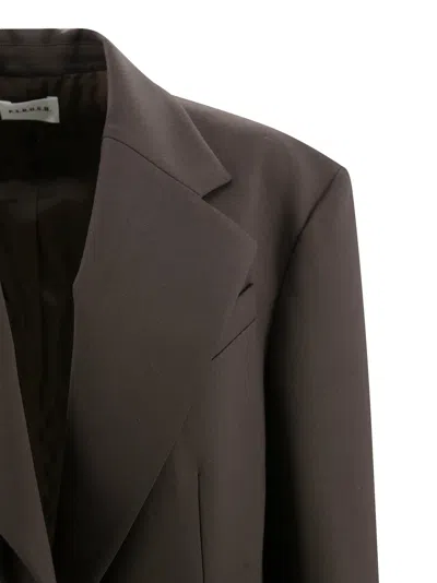 P.a.r.o.s.h Tailored Jacket With Button Detailing And Flap Pockets In Brown