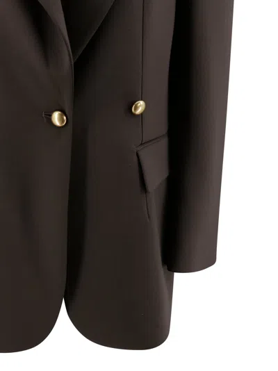 P.a.r.o.s.h Tailored Jacket With Button Detailing And Flap Pockets In Brown