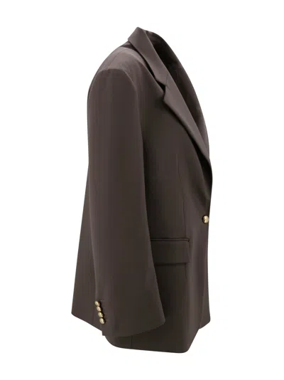 P.a.r.o.s.h Tailored Jacket With Button Detailing And Flap Pockets In Brown