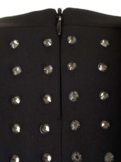 Sportmax Crystal Embellished Long Sleeve Top In Black