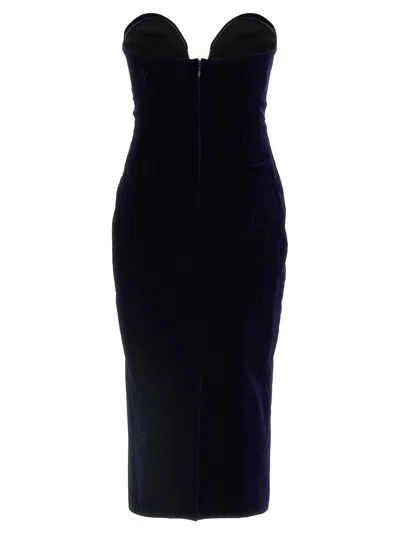 Tom Ford Midi Dress With Sweetheart Neckline In Blue