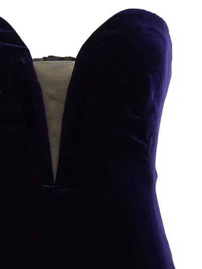 Tom Ford Midi Dress With Sweetheart Neckline In Blue