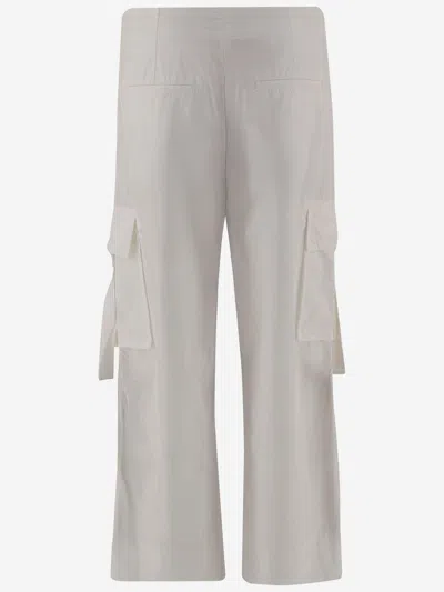 Tory Burch Cotton Cargo Pants In White