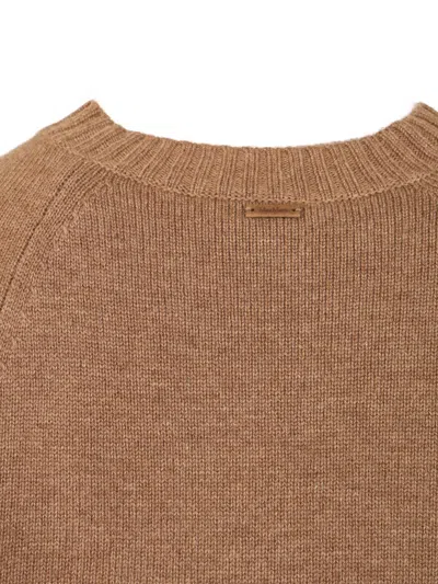 Max Mara Knitwear With Button Detail And Raglan Sleeves In Brown