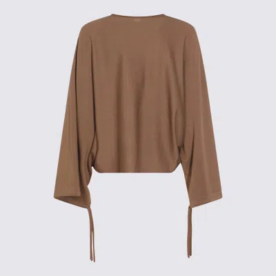 Max Mara Fine Wool Yarn Sweater In Brown