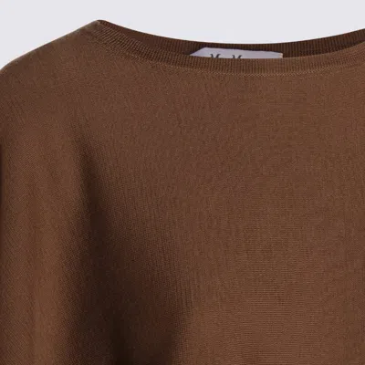 Max Mara Fine Wool Yarn Sweater In Brown