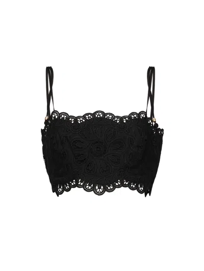 Zimmermann Rhiannon Embroidered Top In Black