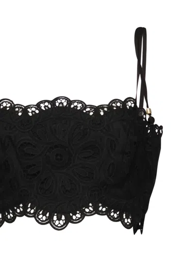 Zimmermann Rhiannon Embroidered Top In Black