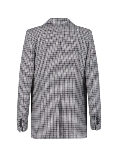 Tagliatore Tailored Grey Stripe Blazer With Classic Lapel In Blue