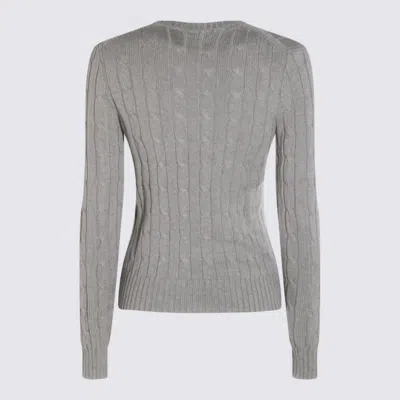 Polo Ralph Lauren Grey Crewneck Sweater With Pony Embroidery On The Front In Cotton Woman In Gray