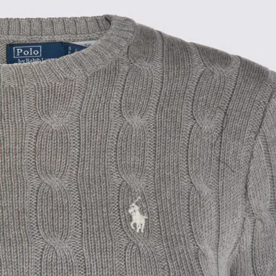 Polo Ralph Lauren Grey Crewneck Sweater With Pony Embroidery On The Front In Cotton Woman In Gray