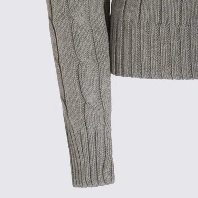Polo Ralph Lauren Grey Crewneck Sweater With Pony Embroidery On The Front In Cotton Woman In Gray