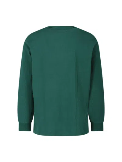 Polo Ralph Lauren 'rugby' Green Polo Shirt With Contrasting Collar And Pony Detail On The Front In Cotton Man In Green