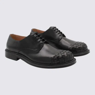 Bottega Veneta Leather Lace-up Shoes Featuring Signature Detail In Black