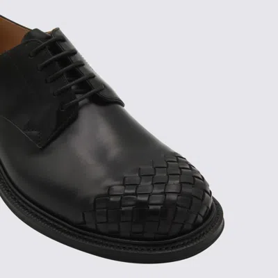 Bottega Veneta Leather Lace-up Shoes Featuring Signature Detail In Black