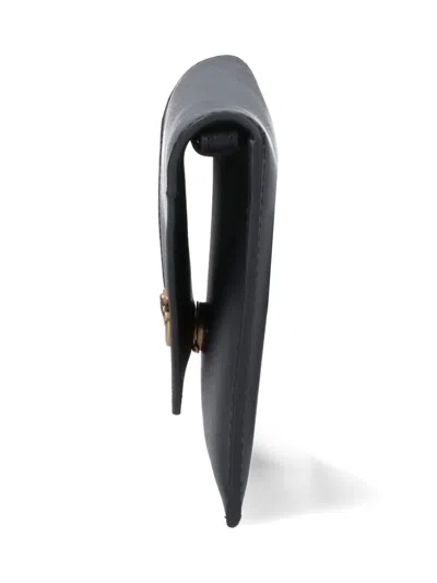 Pinko Black Calf Leather Bos Taurus Shoulder Bag In Black