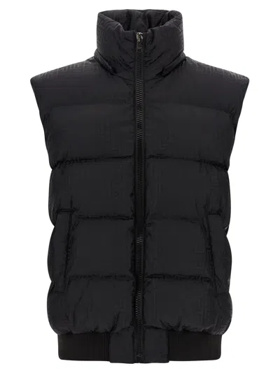 Balmain Monogram Pb Labirinto Down Jacket In Black
