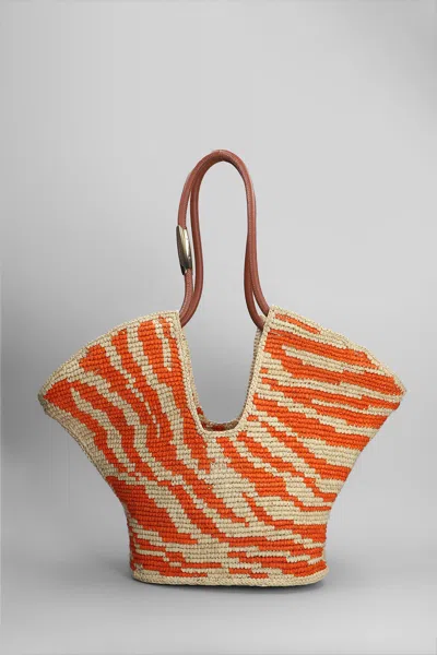 Zimmermann Womens Orange Zebra Goldentime Medium Zebra-pattern Raffia Tote Bag In Orange