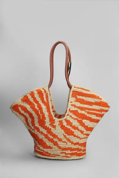 Zimmermann Womens Orange Zebra Goldentime Medium Zebra-pattern Raffia Tote Bag In Orange