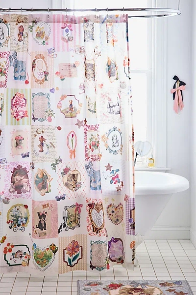 Urban Outfitters Thara Stamp Patterned Shower Curtain In Assorted At  In Multi