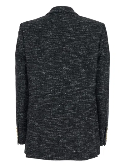 Blazé Milano Double-breasted Flap-pocket Blazer In Black