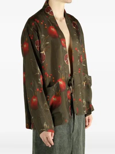 Uma Wang Jester Pomegranate-print Jacket In Green