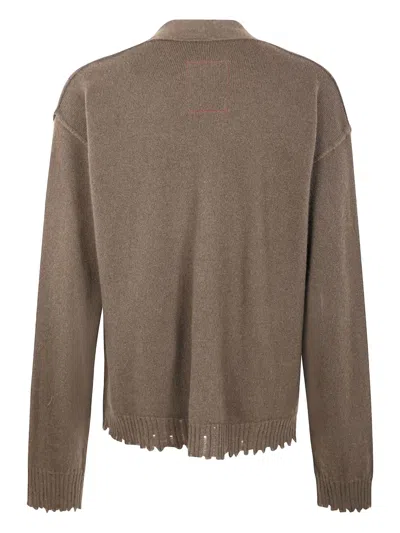 Uma Wang Frayed Button-down Cardigan In Neutral