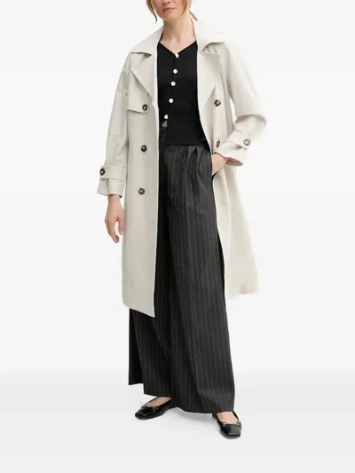 Sisley Paris Belted Double-breasted Trench Coat In Neutral