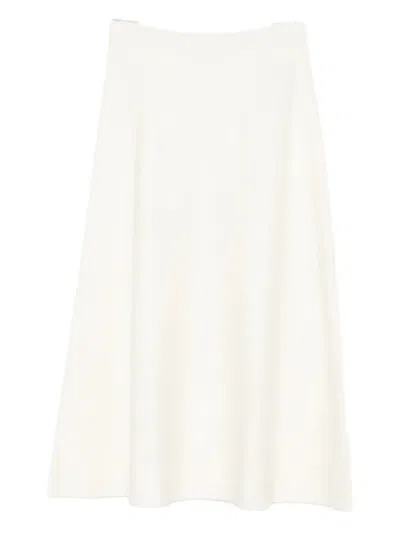 P.a.r.o.s.h A-line Knit Midi Skirt In Neutral