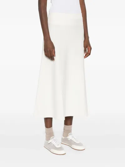 P.a.r.o.s.h A-line Knit Midi Skirt In Neutral
