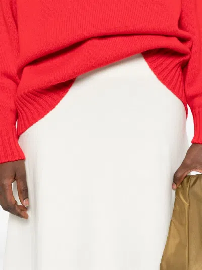 P.a.r.o.s.h A-line Knit Midi Skirt In Neutral